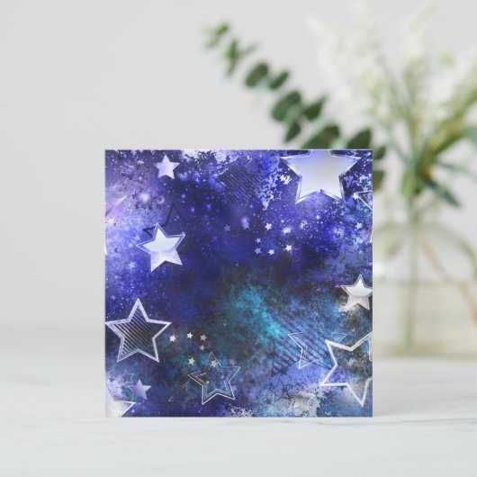 Weltraum-Hintergrund mit Sternen Save The Date (Stehend Vorderseite)