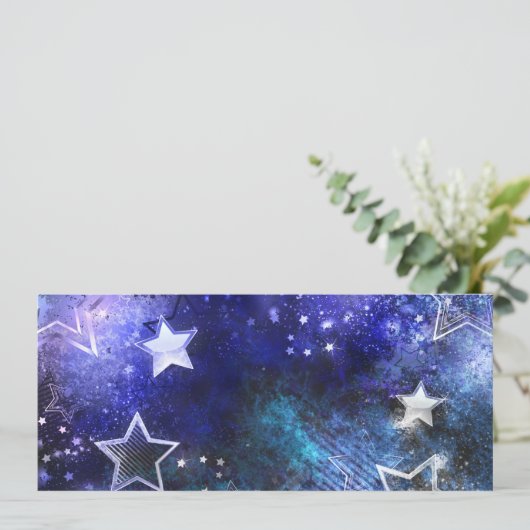 Weltraum-Hintergrund mit Sternen Save The Date (Stehend Vorderseite)