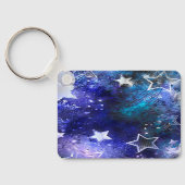 Weltraum-Hintergrund mit Sternen Schlüsselanhänger (Rückseite)