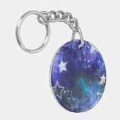 Weltraum-Hintergrund mit Sternen Schlüsselanhänger (Vorderseite links)