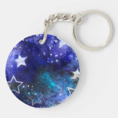 Weltraum-Hintergrund mit Sternen Schlüsselanhänger (Rückseite)