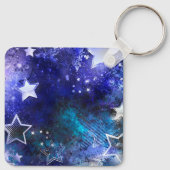 Weltraum-Hintergrund mit Sternen Schlüsselanhänger (Rückseite)