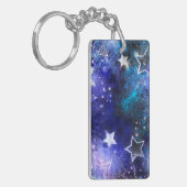 Weltraum-Hintergrund mit Sternen Schlüsselanhänger (Vorderseite links)