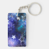 Weltraum-Hintergrund mit Sternen Schlüsselanhänger (Rückseite)