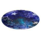 Weltraum-Hintergrund mit Sternen Schneidebrett (Ecke)