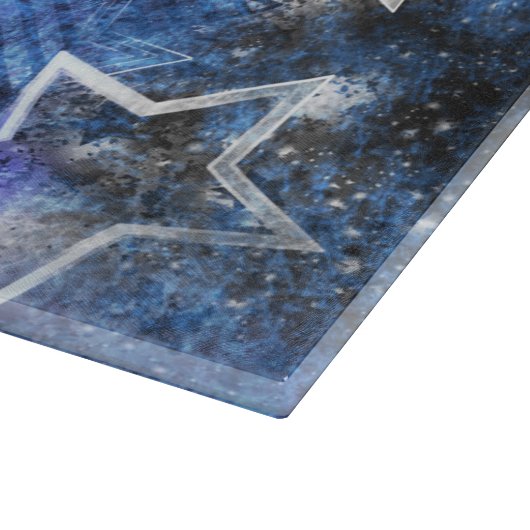 Weltraum-Hintergrund mit Sternen Schneidebrett (Ecke)