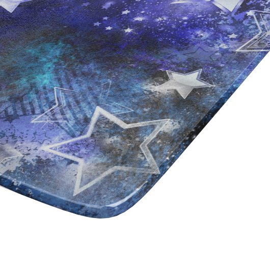 Weltraum-Hintergrund mit Sternen Schneidebrett (Ecke)