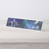 Weltraum-Hintergrund mit Sternen Schreibtischnamensplakette (Vorderseite )