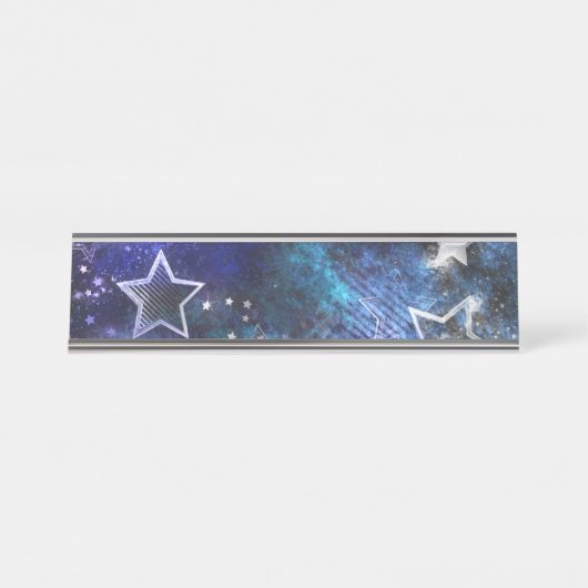 Weltraum-Hintergrund mit Sternen Schreibtischnamensplakette (Vorderseite )