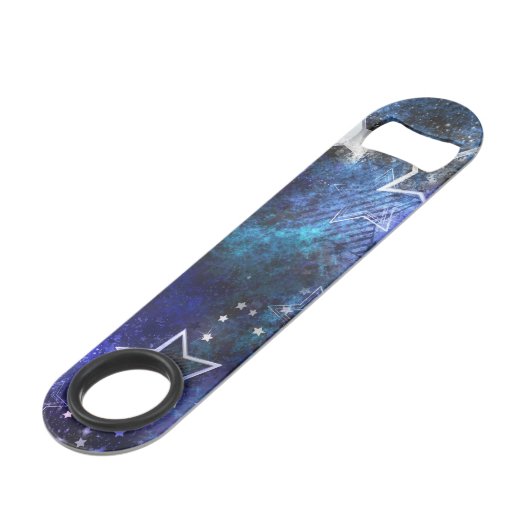 Weltraum-Hintergrund mit Sternen Speed Flaschenöffner (Vorderseite Schrägansicht)