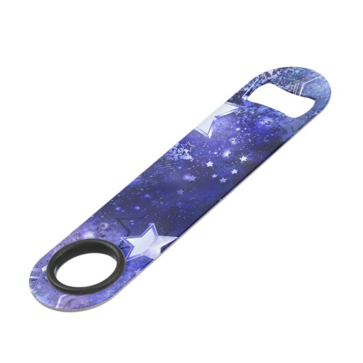 Weltraum-Hintergrund mit Sternen Speed Flaschenöffner (Rückseite Schrägansicht)