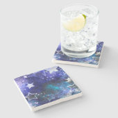 Weltraum-Hintergrund mit Sternen Steinuntersetzer (Seitenansicht)