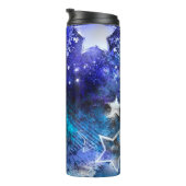 Weltraum-Hintergrund mit Sternen Thermosbecher (Nach rechts gedreht)