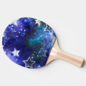 Weltraum-Hintergrund mit Sternen Tischtennis Schläger (Seitenansicht)