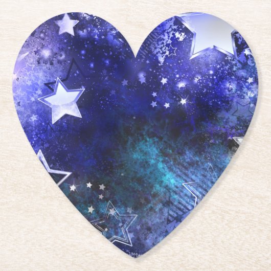 Weltraum-Hintergrund mit Sternen Untersetzer (Vorderseite)