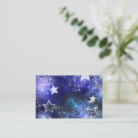 Weltraum-Hintergrund mit Sternen Visitenkarte (Stehend Vorderseite)