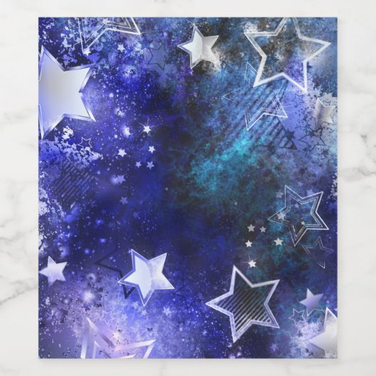 Weltraum-Hintergrund mit Sternen Weinetikett (Einzelnes Label)