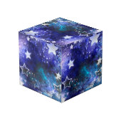 Weltraum-Hintergrund mit Sternen Würfel (Rückseite Schrägansicht)