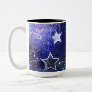 Weltraum-Hintergrund mit Sternen Zweifarbige Tasse