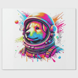 Weltraum-Hundefan-Design Geschenkpapier