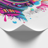 Weltraum-Hundefan-Design Geschenkpapier (Ecke)