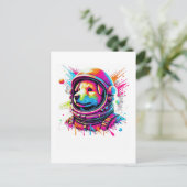 Weltraum-Hundefan-Design Postkarte (Stehend Vorderseite)
