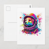 Weltraum-Hundefan-Design Postkarte (Vorne/Hinten)