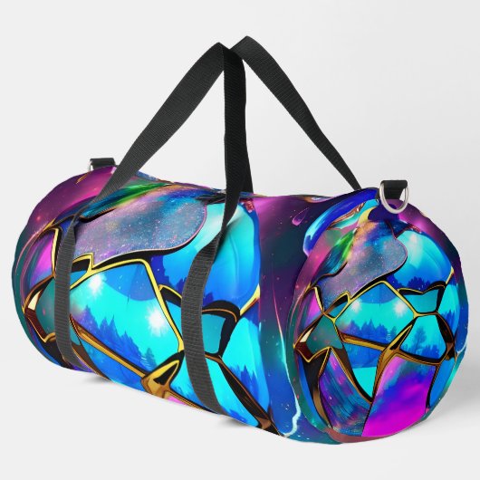 Weltraum Iridescent Globe Duffle Bag (Linke Ecke)