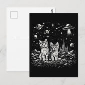 Weltraum Kätzchen Katzen im Kosmos Postkarte (Vorne/Hinten)