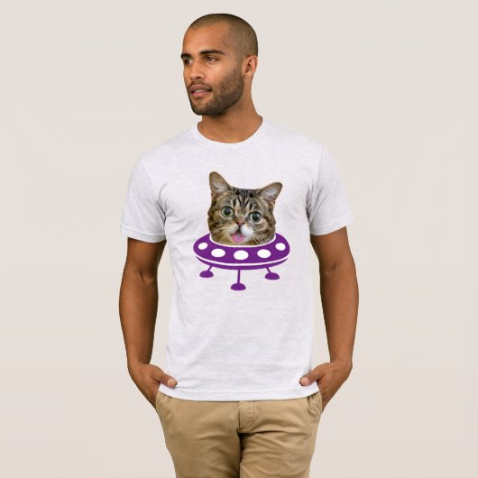 Weltraum-Katze-T-Shirt T-Shirt (Vorne ganz)