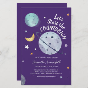 Weltraum-Kinderdusche Einladung Briefpapier