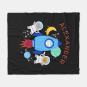 Weltraum Kittens Cat Astronaut Kids Rocket Ship Fleecedecke (Vorderseite (Horizontal))