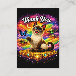 Weltraum Kosmischer Regenbogen Siamkatze Danke Begleitkarte