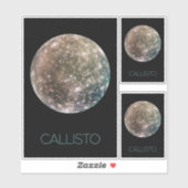 Weltraum, Kosmos, Sonnensystem, Mond Callisto Aufkleber (Blatt)