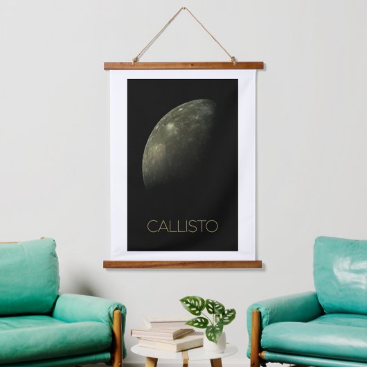 Weltraum, Kosmos, Sonnensystem, Mond Callisto Wandteppich Mit Holzrahmen (Wohnzimmer)
