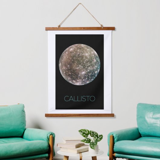 Weltraum, Kosmos, Sonnensystem, Mond Callisto Wandteppich Mit Holzrahmen (Wohnzimmer)