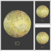 Weltraum, Kosmos, Sonnensystem, Mond-IO Aufkleber (Vorderseite)