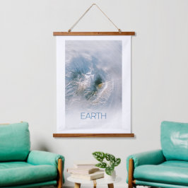 Weltraum, Kosmos, Sonnensystem, Planet Erde Wandteppich Mit Holzrahmen