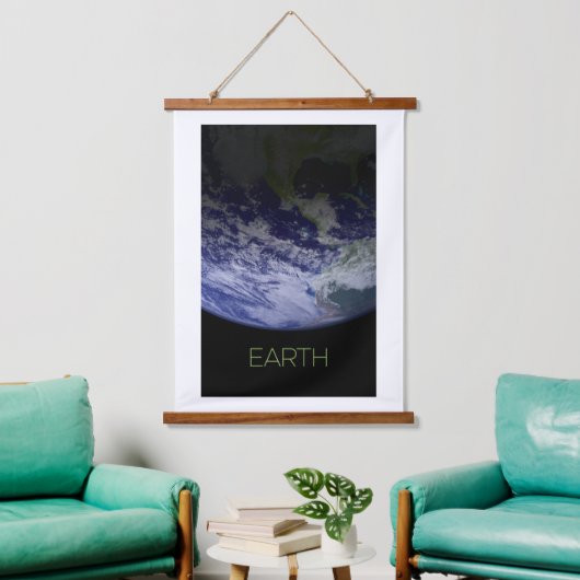 Weltraum, Kosmos, Sonnensystem, Planet Erde Wandteppich Mit Holzrahmen (Wohnzimmer)