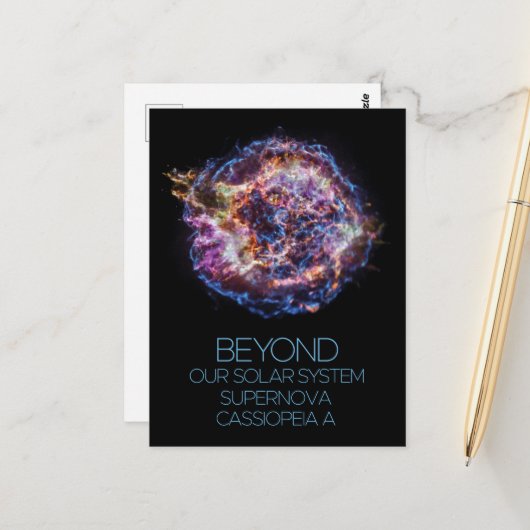Weltraum, Kosmos, Supernova Cassiopeia A Postkarte (Vorderseite/Rückseite Beispiel)