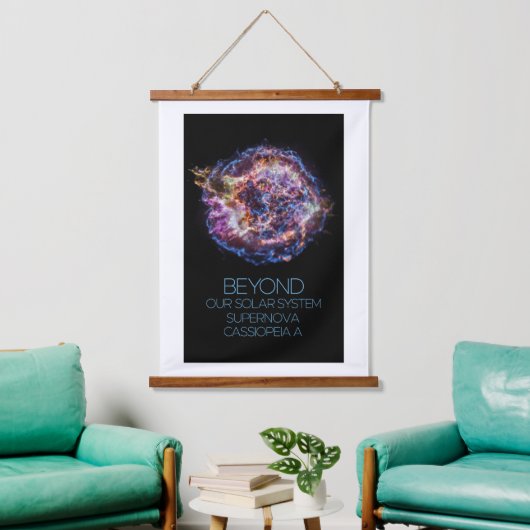 Weltraum, Kosmos, Supernova Cassiopeia A Wandteppich Mit Holzrahmen (Wohnzimmer)