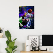 Weltraum Kunst mit Planeten Nebel Poster (Heimbüro)
