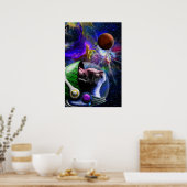 Weltraum Kunst mit Planeten Nebel Poster (Küche)