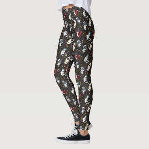 Weltraum-Mann-Fuchs-Katze-Sterne-Muster Leggings
