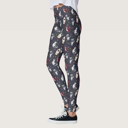 Weltraum-Mann-Fuchs-Katze-Sterne-Muster Leggings (Links)