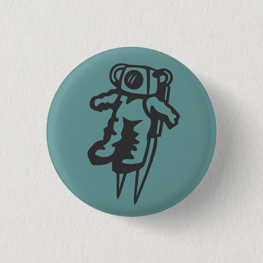 Weltraum-Mann-Knopfabzeichen Button (Vorderseite)