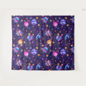 Weltraum mit Planeten, Sternen und Galaxien Wandteppich (Vorderseite (Horizontal))