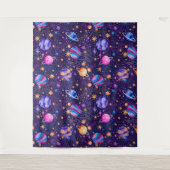 Weltraum mit Planeten, Sternen und Galaxien Wandteppich (Vorderseite)