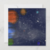Weltraum mit Planeten und Galaxien (Rückseite)