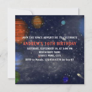 Weltraum mit Planeten und Galaxien